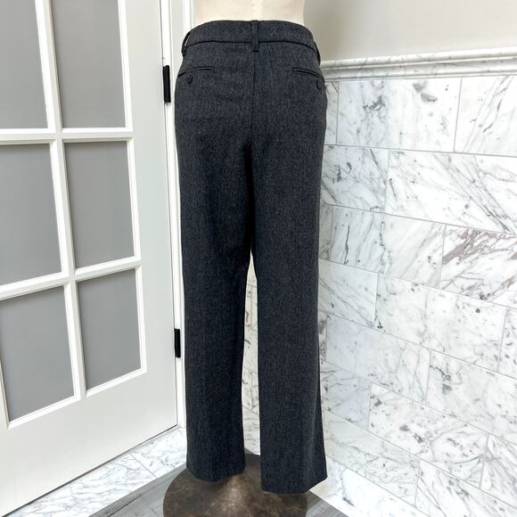 MaxMara Weekend Wool Gray Herringbone Pleated Trouser Pants Size 16 - Picture 3 of 6